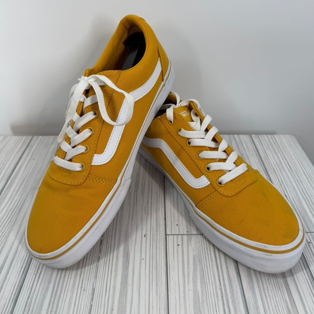 Vans Low Top Ward Yellow Canvas Skate Sneakers Women's Size 11 - Picture 3 of 10